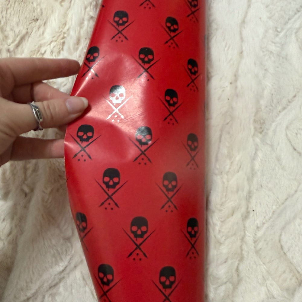 Sullen Red Skull Crossbones Wrapping Paper Roll‎ Grunge Tattoo